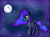 Size: 3392x2480 | Tagged: safe, artist:platinumdrop, princess luna, alicorn, pony, female, mare, missing accessory, moon, solo, stars