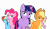 Size: 7000x4000 | Tagged: safe, artist:darkanima270, derpibooru import, applejack, fluttershy, pinkie pie, rainbow dash, twilight sparkle, earth pony, pegasus, pony, games ponies play, crystal empire cheer meme, lidded eyes, simple background, transparent background, vector