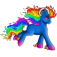 Size: 200x200 | Tagged: safe, derpibooru import, rainbow dash, clothes, colored hooves, flaming hair, mane of fire, rainbow fire, ram horns, simple background, socks, species swap, valkyrie, white background