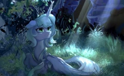 Size: 1167x721 | Tagged: safe, artist:tingsan, princess luna, alicorn, pony, crepuscular rays, crown, female, floppy ears, hoof shoes, jewelry, leaf, leaves, mare, prone, regalia, s1 luna, solo