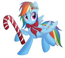 Size: 1872x1683 | Tagged: safe, artist:drawntildawn, rainbow dash, pegasus, pony, bow, holly, simple background, solo, transparent background