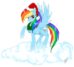 Size: 1440x1318 | Tagged: safe, artist:hoshizora19, rainbow dash, pegasus, pony, blue coat, female, mare, multicolored mane, simple background, solo, white background, wings