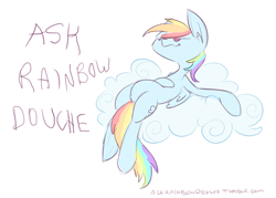 Size: 2100x1500 | Tagged: safe, artist:faikie, rainbow dash, pegasus, pony, ask, rainbow douche, solo