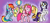 Size: 2100x950 | Tagged: safe, artist:lourita-shine, derpibooru import, applejack, fluttershy, pinkie pie, rainbow dash, rarity, cat, earth pony, pegasus, pony, unicorn, alternate ending, balloon, bandana, country pie, goggles, good end, jewelry, pinkamena diane pie, swapped cutie marks