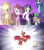 Size: 1920x2160 | Tagged: safe, artist:pixelkitties, derpibooru import, applejack, big macintosh, fluttershy, pinkie pie, rainbow dash, rarity, spike, alicorn, dragon, earth pony, pegasus, pony, unicorn, alicorn flash, applejack's hat, blonde mane, blonde tail, blue coat, blue wings, clothes, exploitable meme, female, flying, hat, hilarious in hindsight, horn, hub logo, male, mare, meme, multicolored mane, multicolored tail, open mouth, orange coat, pink coat, pink mane, pink tail, princess big mac, purple mane, purple tail, raised hoof, raised leg, spread wings, white coat, wings, yellow coat