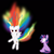 Size: 5000x5000 | Tagged: safe, artist:waveywaves, derpibooru import, rainbow dash, twilight sparkle, twilight sparkle (alicorn), alicorn, pegasus, pony, absurd resolution, black background, female, mare, simple background, super rainbow dash