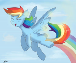 Size: 6000x5000 | Tagged: safe, artist:bloodyhellhayden, rainbow dash, pegasus, pony, absurd resolution, eyes closed, flying, solo