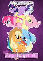 Size: 423x600 | Tagged: safe, artist:nattherat, derpibooru import, applejack, fluttershy, pinkie pie, rainbow dash, rarity, twilight sparkle, twilight sparkle (alicorn), alicorn, earth pony, pegasus, pony, unicorn, female, mare