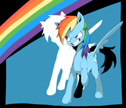 Size: 1748x1500 | Tagged: safe, artist:mago, rainbow dash, pegasus, pony, grin, pixiv, solo