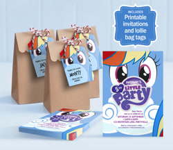 Size: 1213x1049 | Tagged: safe, derpibooru import, rainbow dash, pegasus, pony, invitation, merchandise, party