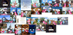 Size: 3600x1750 | Tagged: safe, derpibooru import, pinkie pie, rainbow dash, human, 50's prime time café, alice, animal kingdom, bashful, bathrobe, breaking the fourth wall, buzz lightyear, buzz lightyear's space ranger spin, casey jr., cinderella, cinderella's castle, cinderella's castle suite, clothes, comic, crossover, disney, disney princess, disney world, disney's hollywood studios, doc, dopey, dumbo, epcot, fairy, florida, fourth wall, grumpy, happy, haunted mansion, hollywood tower of terror, hoof around neck, imagination!, invitation, irl, irl human, magic kingdom, magic mirror, narration, orlando, photo, pinkie pie and rainbow dash goes to disney world, pinkie pie and rainbow dash goes to series, pleasure island, ponies in real life, prank, robe, rock n roller coaster, role reversal, seven dwarfs, sleepy, sneezy, sorcerer's hat, spaceship earth, sugarcube corner, tank slippers, the haunted mansion, tinkerbell, tree of life, wall of tags, whirlpool