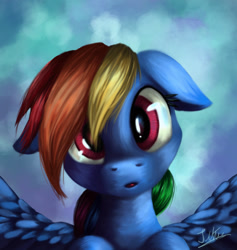 Size: 1365x1440 | Tagged: safe, artist:spectrumblaze, derpibooru import, rainbow dash, pegasus, pony, :o, cute, dashabetes, floppy ears, looking at you, solo