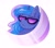 Size: 1800x1600 | Tagged: safe, artist:littleblackraencloud, princess luna, alicorn, pony, bust, chest fluff, crescent moon, ear fluff, female, mare, moon, portrait, simple background, solo, sunglasses, white background