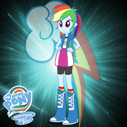 Size: 2240x2240 | Tagged: safe, artist:xxmaxterxx, derpibooru import, rainbow dash, equestria girls, best pony, boots, bracelet, clothes, cute, jewelry, skirt, socks, solo, wristband