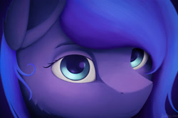 Size: 3000x2000 | Tagged: safe, artist:itssim, princess luna, alicorn, pony, close-up, signature, smiling, solo