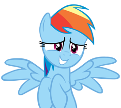 Size: 4700x4174 | Tagged: safe, artist:hunterz263, rainbow dash, pegasus, pony, daring don't, absurd resolution, cute, dashabetes, female, mare, nervous, simple background, smiling, solo, transparent background, vector