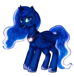 Size: 1916x2004 | Tagged: safe, artist:oksssid, princess luna, alicorn, pony, chest fluff, eye clipping through hair, female, looking at you, mare, simple background, smiling, solo, transparent background