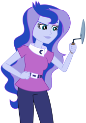 Size: 5000x7128 | Tagged: safe, artist:nano23823, princess luna, vice principal luna, equestria girls, eyeshadow, female, lipstick, makeup, simple background, solo, transparent background, trowel, vector