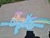 Size: 500x375 | Tagged: safe, rainbow dash, scootaloo, pegasus, pony, blue coat, chalk, female, mare, multicolored mane