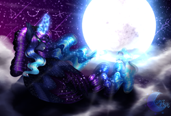 Size: 2316x1565 | Tagged: safe, artist:djspark3, princess luna, alicorn, pony, digital art, female, mare, moon, night, solo, stars