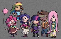 Size: 1500x977 | Tagged: safe, artist:dalapony, derpibooru import, applejack, fluttershy, pinkie pie, rainbow dash, rarity, twilight sparkle, human, clothes, dress, humanized, nintendo, skirt, style emulation, the legend of zelda, the legend of zelda: the wind waker