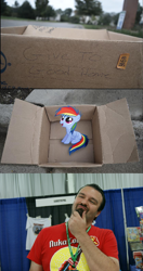 Size: 836x1584 | Tagged: safe, rainbow dash, pegasus, pony, fanfic:my little dashie, darksydephil, evil people finding dash meme, exploitable meme, meme