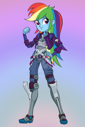 Size: 1280x1920 | Tagged: safe, artist:trollskog-studio, derpibooru import, rainbow dash, equestria girls, crossover, jack, mass effect, solo, tattoo, watermark