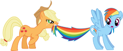 Size: 9630x4000 | Tagged: safe, artist:uxyd, derpibooru import, applejack, rainbow dash, earth pony, pegasus, pony, the ticket master, simple background, transparent background, vector