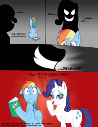 Size: 800x1041 | Tagged: safe, artist:vjmorales, rainbow dash, rarity, pegasus, pony, unicorn, comic, spoiler