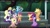 Size: 1600x900 | Tagged: safe, derpibooru import, screencap, apple bloom, applejack, fluttershy, rainbow dash, rarity, scootaloo, sweetie belle, twilight sparkle, twilight sparkle (alicorn), alicorn, earth pony, pegasus, pony, unicorn, newbie dash, cutie mark, cutie mark crusaders, discovery family logo, female, filly, goggles, holding a pony, mare, the cmc's cutie marks, wonderbolts uniform, youtube