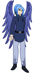 Size: 3000x6200 | Tagged: safe, alternate version, artist:cyril_deroach, princess luna, human, art pack:equestria humanized project, alternate design, clothes, female, humanized, simple background, solo, transparent background, winged humanization, wings