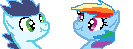 Size: 133x49 | Tagged: safe, artist:mlprsocs, rainbow dash, soarin', pegasus, pony, female, male, scrunchy face, shipping, soarindash, straight