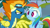 Size: 1280x720 | Tagged: safe, derpibooru import, screencap, rainbow dash, spitfire, pegasus, pony, newbie dash, discovery family logo, squishy chest, wing hands, wonderbolts uniform