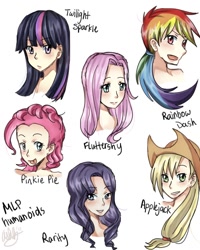 Size: 600x750 | Tagged: safe, artist:mpascua123, derpibooru import, applejack, fluttershy, pinkie pie, rainbow dash, rarity, twilight sparkle, humanized, mane six