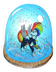 Size: 1024x1317 | Tagged: safe, artist:mozakiaeolus, rainbow dash, zapp, pegasus, pony, power ponies (episode), clothes, costume, power ponies, snow globe, solo