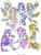 Size: 584x766 | Tagged: safe, artist:butterflywingies, derpibooru import, angel bunny, applejack, fluttershy, opalescence, owlowiscious, pinkie pie, rainbow dash, rarity, spike, tank, twilight sparkle, winona, eared humanization, horned humanization, humanized, mane seven, mane six, tailed humanization, traditional art, winged humanization