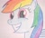 Size: 1508x1258 | Tagged: safe, artist:toyminator900, derpibooru import, rainbow dash, pegasus, pony, faic, smiling, solo, traditional art