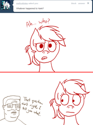 Size: 620x829 | Tagged: safe, rainbow dash, human, ask, ask sleepy dash, comic, crossover, hank hill, king of the hill, tumblr