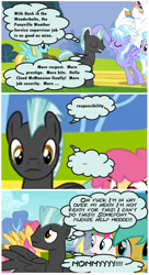 Size: 736x1354 | Tagged: safe, derpibooru import, edit, edited screencap, screencap, blossomforth, bulk biceps, cloudchaser, derpy hooves, flitter, helia, rainbow dash, sunshower raindrops, thunderlane, pegasus, pony, newbie dash, female, internal monologue, male, mare, screencap comic, stallion, vulgar