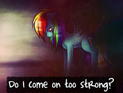 Size: 1200x910 | Tagged: safe, artist:crazyrainbow0, artist:redrovershideaway, edit, rainbow dash, pegasus, pony, crying, friendship is still magic, heartwarming, solo, text