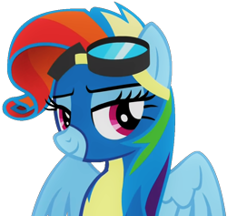 Size: 806x764 | Tagged: safe, artist:cre8ivewing, derpibooru import, edit, edited screencap, screencap, rainbow dash, pegasus, pony, newbie dash, background removed, bust, female, mare, rainbow fash, simple background, solo, transparent background, wonderbolts uniform