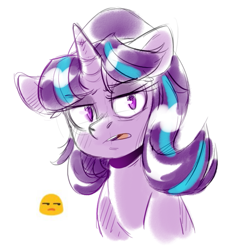 Size: 723x737 | Tagged: safe, artist:lightning-stars, starlight glimmer, pony, unicorn, bust, emoji, expressions, simple background, solo, white background