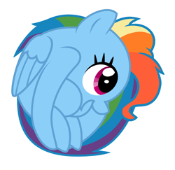 Size: 980x952 | Tagged: safe, artist:changeling #209458, derpibooru import, rainbow dash, pegasus, pony, ball, behaving like pinkie pie, dynamic dash, meme, rainball, rariball, solo