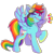 Size: 1024x1024 | Tagged: safe, artist:fawnshy, derpibooru import, rainbow dash, pegasus, pony, fluffy, goggles, looking at you, looking down, one eye closed, raised hoof, simple background, smiling, solo, spread wings, transparent background, wings, wink