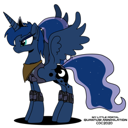 Size: 1024x1024 | Tagged: safe, artist:christiancerda, princess luna, alicorn, pony, bandana, my little portal, ponytail, portal (valve), scar, simple background, transparent background, vector