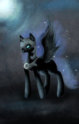 Size: 1918x3000 | Tagged: safe, artist:lightning-stars, nightmare moon, armor, helmet, solo