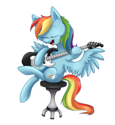 Size: 1006x1087 | Tagged: safe, artist:lightning-stars, rainbow dash, pegasus, pony, guitar, musical instrument, simple background, solo, transparent background