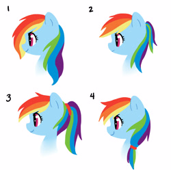 Size: 3000x3000 | Tagged: safe, artist:kianamai, rainbow dash, pegasus, pony, alternate hairstyle, high res, older, ponytail, solo