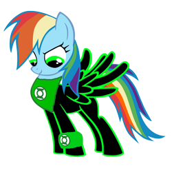 Size: 1536x1536 | Tagged: safe, artist:kysss90, artist:motownwarrior01, derpibooru import, rainbow dash, pegasus, pony, dc comics, green lantern, green lantern (comic), green lantern corps, simple background, solo, transparent background, wristband