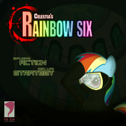 Size: 700x700 | Tagged: safe, artist:dan232323, derpibooru import, rainbow dash, pegasus, pony, crossover, goggles, parody, rainbow six, solo, tom clancy